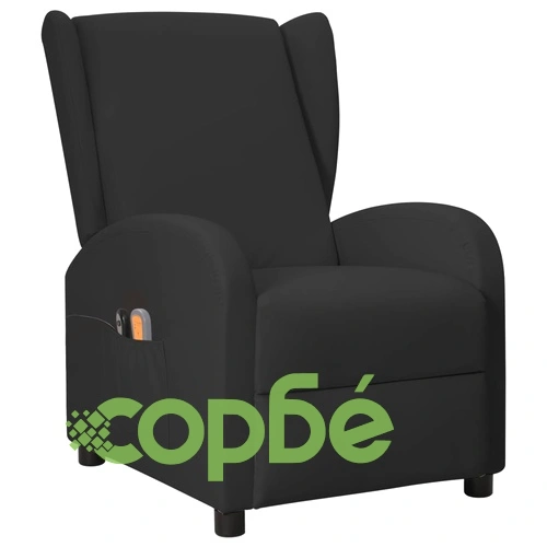 Wingback електрически масажен стол, черна, изкуствена кожа ➤ топ цена ➤ sorbe.bg
