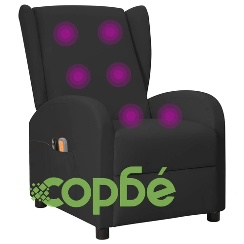 Wingback електрически масажен стол, черна, изкуствена кожа ➤ топ цена ➤ sorbe.bg