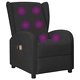 Wingback електрически масажен стол, черна, изкуствена кожа