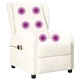 Wingback електрически масажен стол, кремав, изкуствена кожа