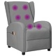 Wingback електрически масажен стол, сив, изкуствена кожа