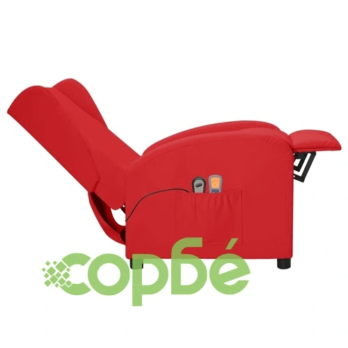 Wingback електрически масажен стол виненочервен изкуствена кожа ➤ топ цена ➤ sorbe.bg