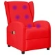 Wingback електрически масажен стол, червен, изкуствена кожа