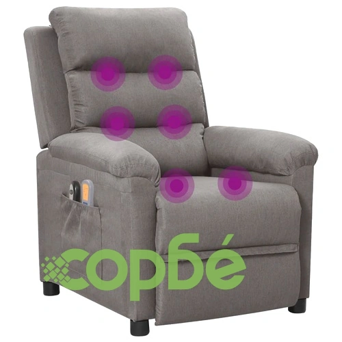 Електрически масажен стол, светлосив, текстил ➤ топ цена ➤ sorbe.bg