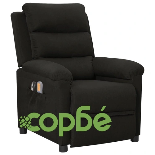 Електрически масажен стол, черен, текстил ➤ топ цена ➤ sorbe.bg