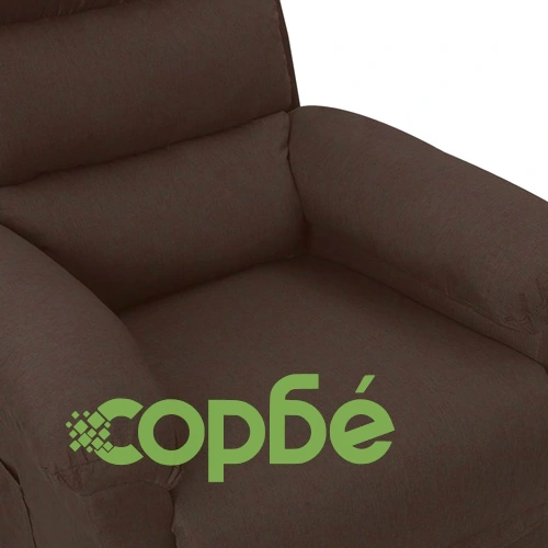 Електрически масажен стол, тъмнокафяв, текстил ➤ топ цена ➤ sorbe.bg