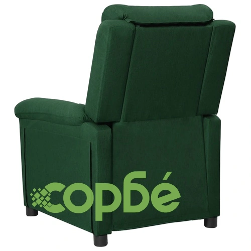 Електрически масажен стол, тъмнозелен, текстил ➤ топ цена ➤ sorbe.bg