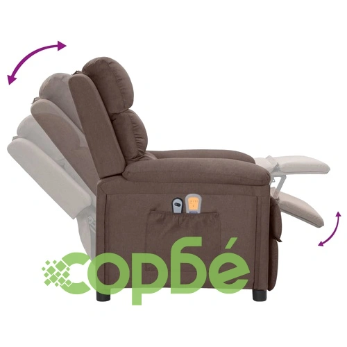 Електрически масажен стол, таупе, текстил ➤ топ цена ➤ sorbe.bg