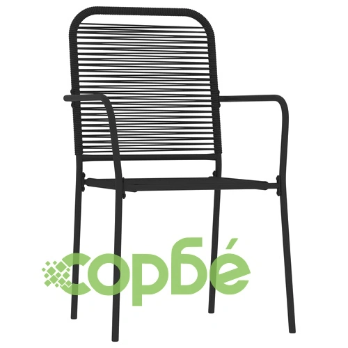 Градински трапезен комплект, 3 части, черен ➤ топ цена ➤ sorbe.bg