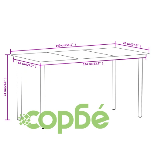 Градински трапезен комплект, 5 части, черен ➤ топ цена ➤ sorbe.bg