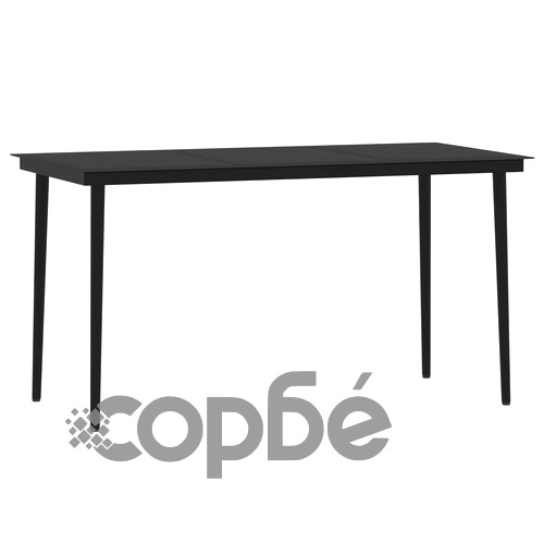 Градински трапезен комплект, 7 части, черен ➤ топ цена ➤ sorbe.bg