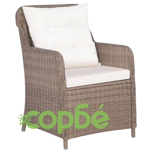Градински трапезен комплект, 9 части, кафяв ➤ топ цена ➤ sorbe.bg
