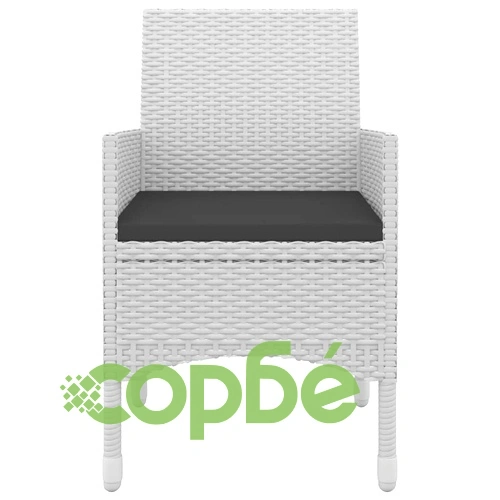 Градински комплект с възглавници, 9 части, полиратан и стъкло ➤ топ цена ➤ sorbe.bg