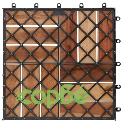 Декинг плочки, 10 бр, бели, 30х30 см, акация масив ➤ топ цена ➤ sorbe.bg