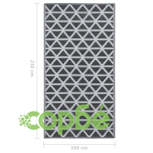 Килим за открито, ARAKIL черен, 160x230 см, PP ➤ топ цена ➤ sorbe.bg