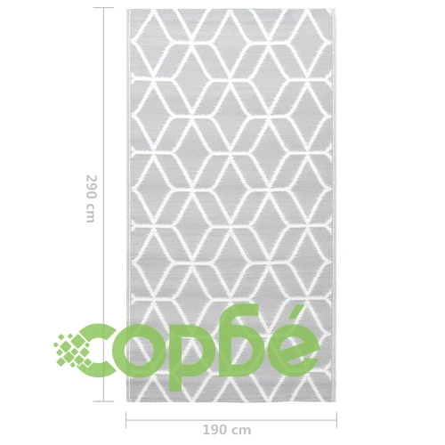 Килим за открито, ARAKIL сив, 190x290 см, PP ➤ топ цена ➤ sorbe.bg