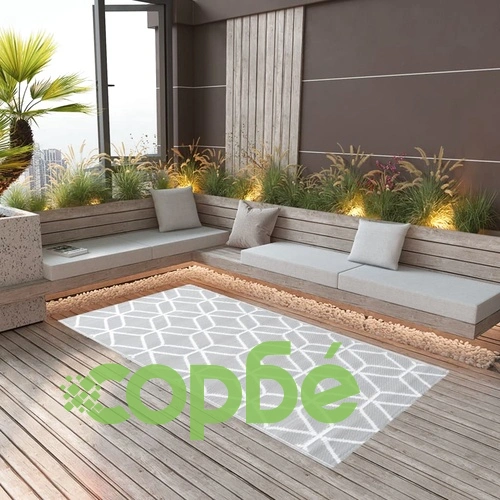 Килим за открито, ARAKIL сив, 190x290 см, PP ➤ топ цена ➤ sorbe.bg