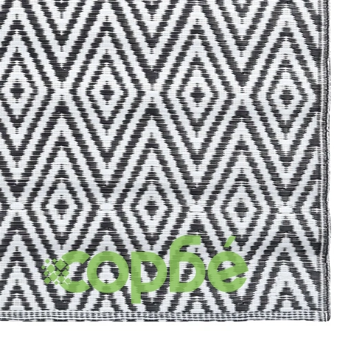 Килим за открито, ARAKIL бяло и черно, 120x180 см, PP ➤ топ цена ➤ sorbe.bg