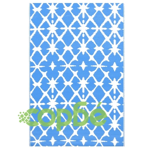 Килим за открито, ARAKIL синьо и бяло, 120x180 см, PP ➤ топ цена ➤ sorbe.bg