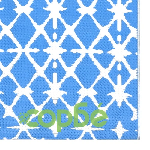 Килим за открито, ARAKIL синьо и бяло, 120x180 см, PP ➤ топ цена ➤ sorbe.bg