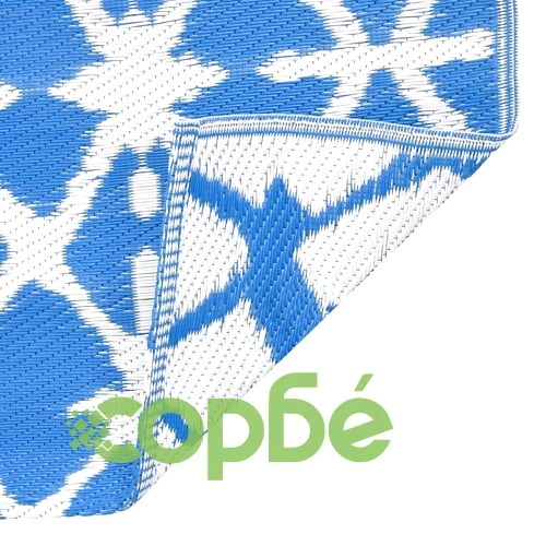 Килим за открито, ARAKIL синьо и бяло, 120x180 см, PP ➤ топ цена ➤ sorbe.bg