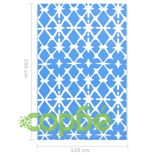 Килим за открито, ARAKIL синьо и бяло, 120x180 см, PP ➤ топ цена ➤ sorbe.bg