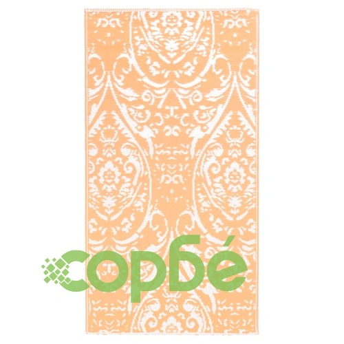 Килим за открито, ARAKIL оранжево и бяло, 80x150 см, PP ➤ топ цена ➤ sorbe.bg
