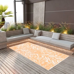 Килим за открито, ARAKIL оранжево и бяло, 80x150 см, PP