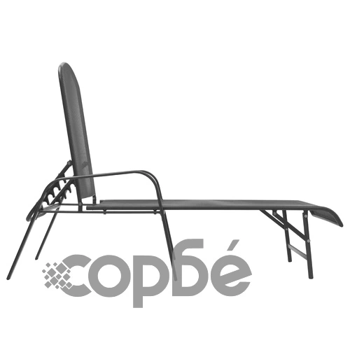 Шезлонги, 2 бр, с маса, стомана, антрацит ➤ топ цена ➤ sorbe.bg