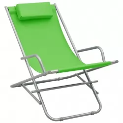 Люлеещи се столове, 2 бр, стомана, зелени  