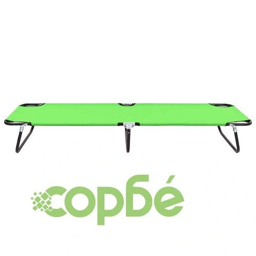 Сгъваем шезлонг, стомана, зелен ➤ топ цена ➤ sorbe.bg