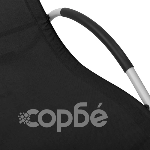 Шезлонг, textilene, черно и сиво на топ цена от sorbe.bg Шезлонг, textilene, черно и сиво ➤ топ цена ➤ sorbe.bg
