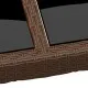 Градинска маса 190x90x75 см закалено стъкло и полиратан кафява