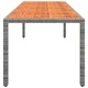Градинска маса сива 250x100x75 см полиратан и масивна акация