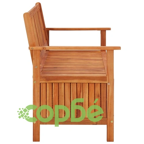 Градинска пейка за съхранение, 120 cм, акация масив ➤ топ цена ➤ sorbe.bg