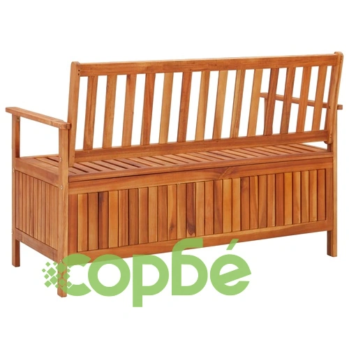 Градинска пейка за съхранение, 120 cм, акация масив ➤ топ цена ➤ sorbe.bg