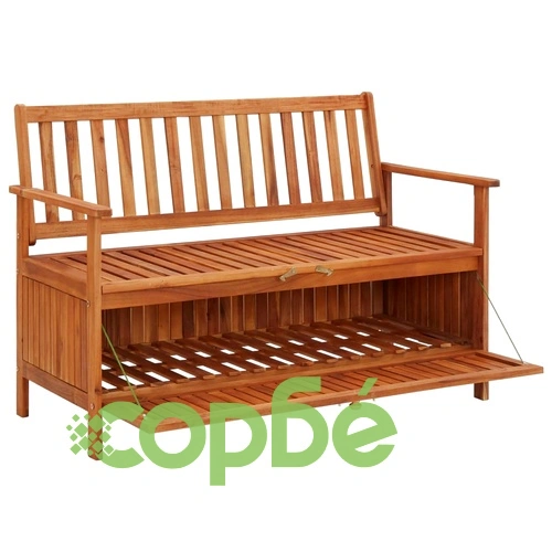 Градинска пейка за съхранение, 120 cм, акация масив ➤ топ цена ➤ sorbe.bg