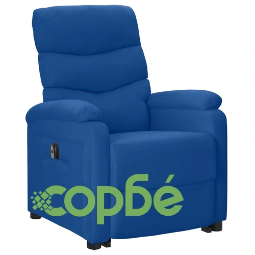 Изправящ стол, син, текстил ➤ топ цена ➤ sorbe.bg