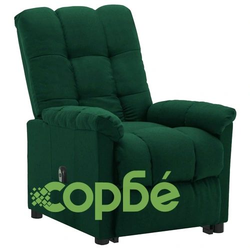 Изправящ стол, тъмнозелен, текстил ➤ топ цена ➤ sorbe.bg