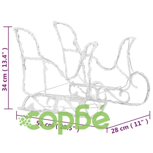 Коледна украса елени с шейна, 320 LED, акрил ➤ топ цена ➤ sorbe.bg