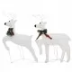 Коледна украса елени с шейна 100 LED за открито бяла