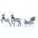 Коледна украса елени с шейна 140 LED за открито бяла