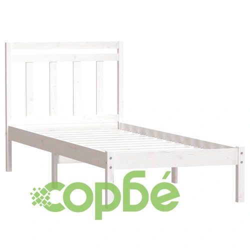 рамка за легло бяла 75x190 см Small Single дърво масив ➤ топ цена ➤ sorbe.bg
