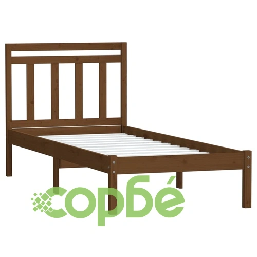 Рамка за легло меденокафява 75x190 см Small Single дърво масив ➤ топ цена ➤ sorbe.bg