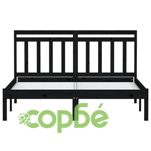 рамка за легло черна 120x190 см Small Double дърво масив ➤ топ цена ➤ sorbe.bg