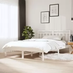 Рамка за легло, бяла, бор масив, 140х200 см
