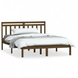 Рамка за легло, меденокафява, бор масив, 140х200 см