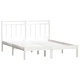 рамка за легло бяло 150x200 см King Size масивно дърво