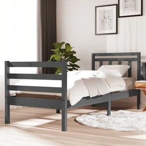 рамка за легло сива 75x190 см Small Single дърво масив