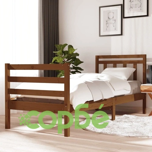 Рамка за легло меденокафява 75x190 см Small Single дърво масив ➤ топ цена ➤ sorbe.bg